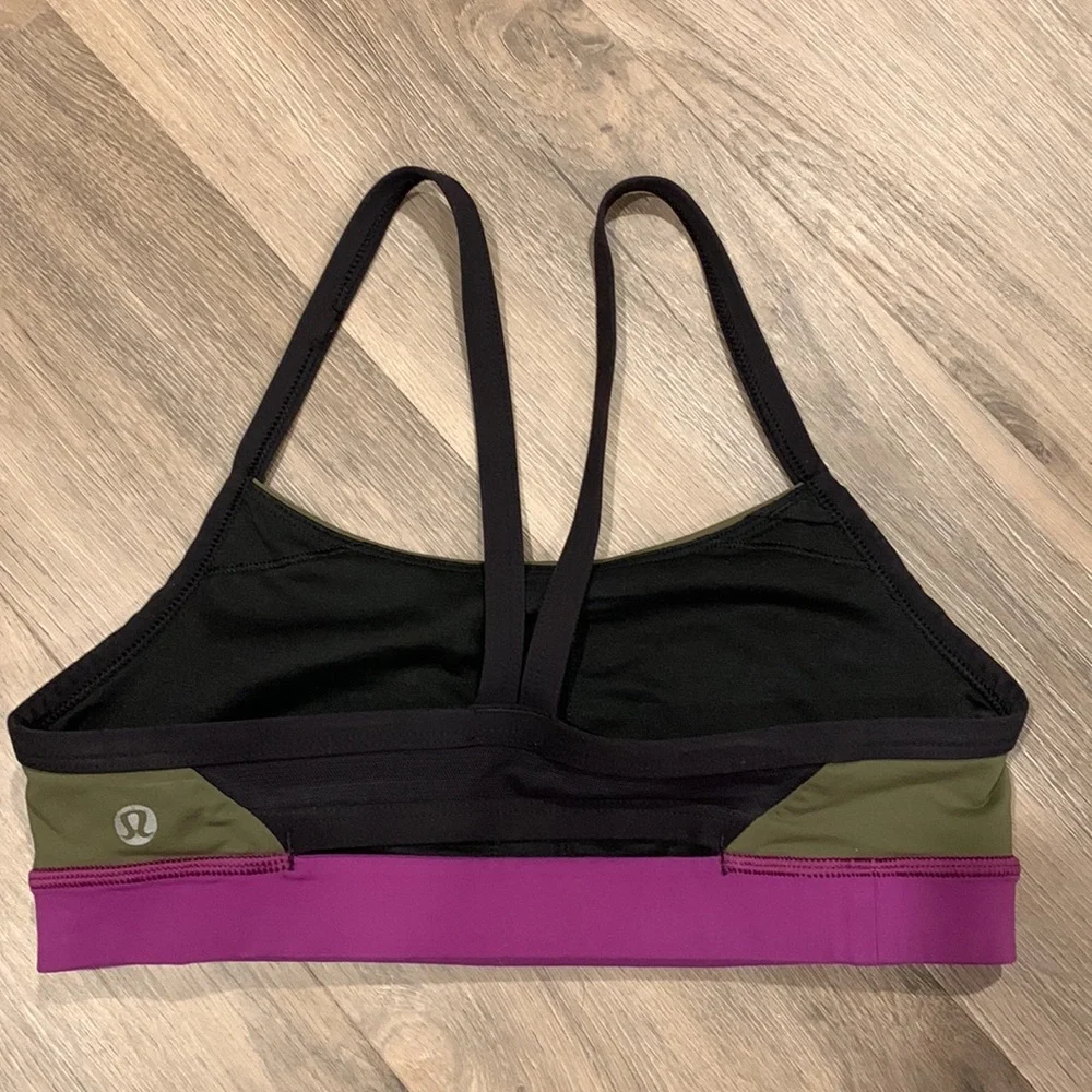 lululemon athletica Olive Green and Magenta Sports Bra